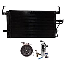 A/C Compressor Kit, 4-Groove Pulley, includes A/C Condenser, and A/C Service Kit (A/C Expansion Valve, A/C Receiver Drier, and A/C O-Ring and Gasket Seal Kit)