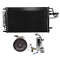 3-Piece Kit A/C Compressor Kit, 2.0L 4Cyl, For Vehicles With Halla Climate Control Systems, With Clutch, 4-Groove Pulley