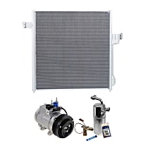 3-Piece Kit A/C Compressor with A/C Condenser and A/C Service Kit, with Clutch, 6-Groove Pulley, For Models With FS20 Compressor Type and Rear Air Conditioning