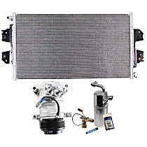 A/C Compressor Kit, 6-Groove Pulley, includes A/C Condenser, and A/C Service Kit (A/C Accumulator, A/C Expansion Valve, A/C Orifice Tube, and A/C O-Ring and Gasket Seal Kit)