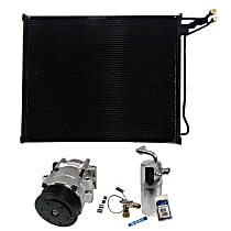 3-Piece Kit A/C Compressor Kit, 5.4L 8Cyl, CNG, With Clutch, 8-Groove Pulley,  Includes (1) A/C Compressor, (1) A/C Condenser, and (1) A/C Service Kit (A/C Accumulator, A/C Expansion Valve, A/C Orifice Tube, and A/C O-Ring and Gasket Seal Kit