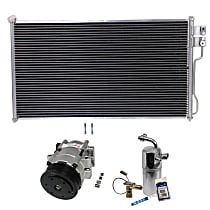 A/C Compressor Kit, 8-Groove Pulley, includes A/C Condenser, and A/C Service Kit (A/C Accumulator, A/C Orifice Tube, and A/C O-Ring and Gasket Seal Kit)