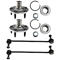 4-Piece Kit Front, Driver and Passenger Side Suspension Kit,  Includes (2) Sway Bar Link and (2) Wheel Hub