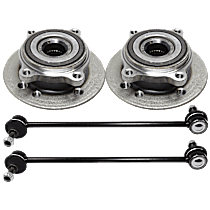 4-Piece Kit Front, Driver and Passenger Side Suspension Kit, Includes (2) Sway Bar Link and (2) Wheel Hub