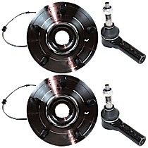 4-Piece Kit Front Suspension with Tie Rod Ends and Wheel Hubs