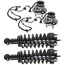 4-Piece Kit Front, Driver and Passenger Side Suspension Kit, Includes (2) Loaded Strut and (2) Wheel Hub