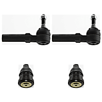 4-Piece Kit Front, Driver and Passenger Side Suspension Kit, Includes (2) Ball Joint and (2) Tie Rod End