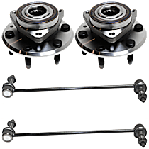 4-Piece Kit Front Suspension Kit, Includes (2) Sway Bar Link and (2) Wheel Hub