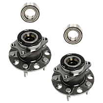 4-Piece Kit Rear, Driver and Passenger Side Wheel Hub, AWD, 4WD, 5 Lugs, With Bearing,  Includes (2) Wheel Bearing and (2) Wheel Hub