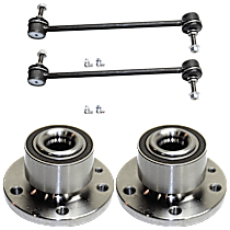 Front, Driver And Passenger Side Suspension Kit, Includes Sway Bar Link And Wheel Hub