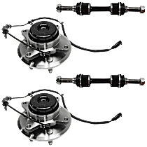 4-Piece Kit Front Suspension Kit, Rear Wheel Drive, with 6 Stud Hub,  Includes (2) Sway Bar Link and (2) Wheel Hub