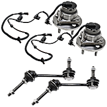 4-Piece Kit Front Suspension Kit, Includes (2) Sway Bar Link and (2) Wheel Hub