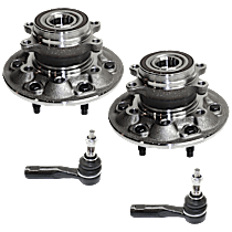 4-Piece Kit Front, Driver and Passenger Side Suspension Kit, Includes (2) Tie Rod End and (2) Wheel Hub