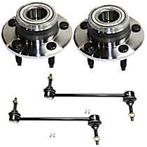 4-Piece Kit Front Suspension Kit, Non-ABS, includes (2) Sway Bar Link and (2) Wheel Hub
