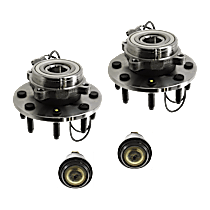 4-Piece Kit Front, Driver and Passenger Side Suspension Kit, 4-Wheel ABS, Four Wheel Drive,  Includes (2) Ball Joint and (2) Wheel Hub