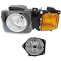 2-Piece Kit Driver Side Halogen Headlight, With bulb(s), Sport Utility, OE Replacement, Includes (1) Fog Light and (1) Headlight