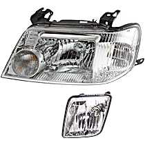 2-Piece Kit Driver Side Halogen Headlight, With bulb(s), OE Replacement,  Includes (1) Fog Light and (1) Headlight