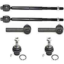 6-Piece Kit Front, Driver and Passenger Side Suspension Kit, includes (2) Ball Joint and (4) Tie Rod End