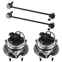 4-Piece Kit Front Suspension Kit, Includes (2) Sway Bar Link and (2) Wheel Hub