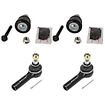 4-Piece Kit Front, Driver and Passenger Side Suspension Kit, Includes (2) Ball Joint and (2) Tie Rod End