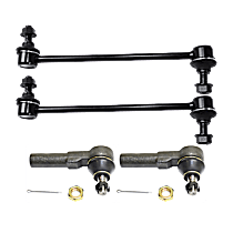 4-Piece Kit Front, Driver and Passenger Side Suspension Kit, Includes (2) Sway Bar Link and (2) Tie Rod End