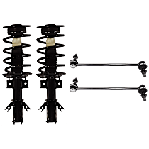4-Piece Kit Front Suspension Kit, Includes (2) Shock Absorber and Strut Assembly and (2) Sway Bar Link