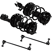 4-Piece Kit Front, Driver and Passenger Side Fully Loaded Struts with Sway Bar Links