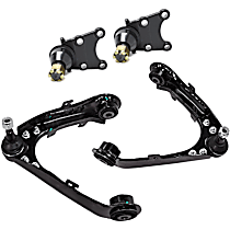4-Piece Kit Front, Driver and Passenger Side, Upper and Lower Control Arm, includes (2) Ball Joint and (2) Control Arm