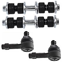 4-Piece Kit Front, Driver and Passenger Side Suspension Kit,  Includes (2) Sway Bar Link and (2) Tie Rod End