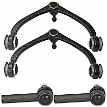 4-Piece Kit Front, Driver and Passenger Side Suspension with Control Arms and Tie Rod Ends