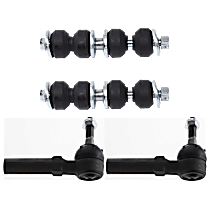 4-Piece Kit Front, Driver and Passenger Side Suspension Kit, Includes (2) Tie Rod End and (2) Sway Bar Link