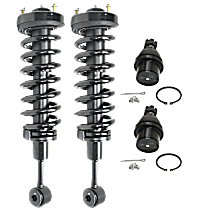 4-Piece Kit Front, Driver and Passenger Side Suspension Kit, Includes (2) Ball Joint and (2) Shock Absorber and Strut Assembly