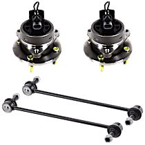 4-Piece Kit Front, Driver and Passenger Side Suspension Kit,  Includes (2) Sway Bar Link and (2) Wheel Hub