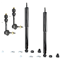 4-Piece Kit Front Suspension with Shock Absorbers, and Sway Bar Links, Four Wheel Drive