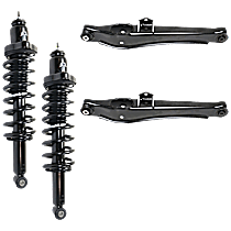 4-Piece Kit Rear, Driver and Passenger Side Suspension with Control Arms, and Loaded Struts, Front Wheel Drive