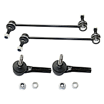 4-Piece Kit Front, Driver and Passenger Side Suspension Kit, Includes (2) Tie Rod End and (2) Sway Bar Link