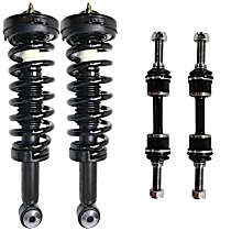 4-Piece Kit Front, Driver and Passenger Side Suspension with Loaded Struts and Sway Bar Links, Rear Wheel Drive