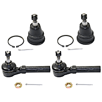 4-Piece Kit Front, Driver and Passenger Side Suspension Kit, Includes (2) Ball Joint and (2) Tie Rod End