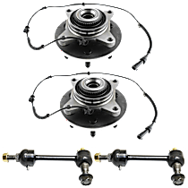 4-Piece Kit Front, Driver and Passenger Side Suspension Kit, Four Wheel Drive,  Includes (2) Sway Bar Link and (2) Wheel Hub