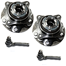 4-Piece Kit Front, Driver and Passenger Side Suspension Kit, Includes (2) Tie Rod End and (2) Wheel Hub