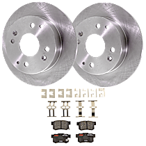 Rear Brake Disc and Pad Kit, 2-Wheel Set, Plain Surface, 4 Lugs, Ceramic, includes Brake Disc and Brake Pad Set