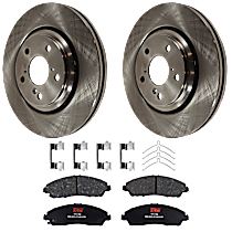 4-Piece Kit Front Brake Disc and Pad Kit, Plain Surface, 5 Lugs, Ceramic, RTL-E, 3.5L 6Cyl,  Includes (2) Brake Disc and (1) Brake Pad Set