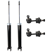 4-Piece Kit Rear Suspension with Shock Absorbers and Sway Bar Links, Front Wheel Drive