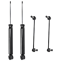 4-Piece Kit Front and Rear Suspension with Shock Absorbers and Sway Bar Links