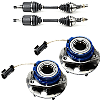 4-Piece Kit Invalid Position Suspension Kit, Includes (2) Axle Assembly and (2) Wheel Hub