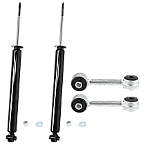 4-Piece Kit Rear Suspension with Shock Absorbers and Sway Bar Links