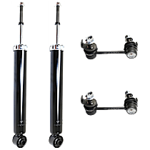 4-Piece Kit Rear, Driver Side Suspension with Shock Absorber and Strut Assembly and Sway Bar Link
