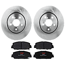 4-Piece Kit Front Brake Disc and Pad Kit, Plain Surface, 5 Lugs, Ceramic, Coupe, 1.5L 4Cyl,  Includes (2) Brake Disc and (1) Brake Pad Set