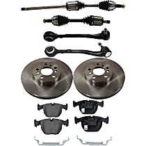 Front Axle Assembly, All Wheel Drive, Includes Brake Discs, Brake Pad Sets, and Control Arms