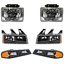 6-Piece Kit, Driver and Passenger Side Halogen Headlight, With bulb(s), For Models Without Performance Xtreme Package, OE Replacement, Includes (2) Headlight, (2) Fog Light and (2) Corner Light